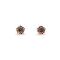 9ct Rose Gold & Black Diamond Poppy Earrings