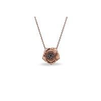 9ct Rose Gold & Black Diamond Poppy Necklace