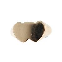 9ct Gold Double Heart Ring - Size: K