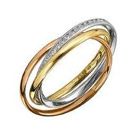 9ct three tone gold russian style ring