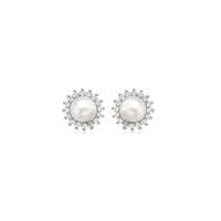 9Ct Gold Diamond And Pearl Studs