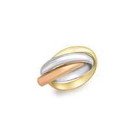 9ct 3 colour gold large russian ring