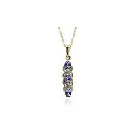 9ct Y/G Tanzanite & Diamond Pendant