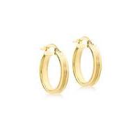 9Ct Gold Square Ribbed Earring