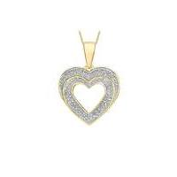 9Ct Gold Pave Diamond Heart Necklace