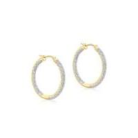 9Ct Gold Diamond Hoop Earrings