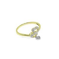 9ct ladies yellow gold double heart ring