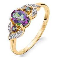 9ct Gold Mystic Topaz & Diamond Ring