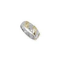 9ct two tone diamond set band ring