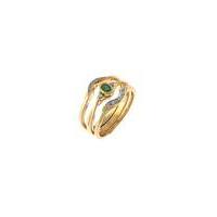 9ct emerald and diamond stacker ring