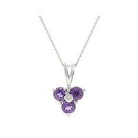 9ct W/G Amethyst & Diamond Pendant