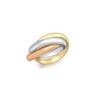 9Ct 3 Colour Gold Large Russian Ring