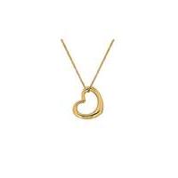 9Ct Gold Medium Floating Heart Necklace