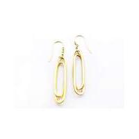 9Ct Gold Double Oval Drop Earring