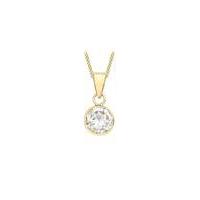 9Ct Gold Single Solitaire Necklace