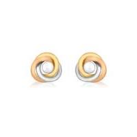 9Ct 3 Colour Gold & Pearl Earrings