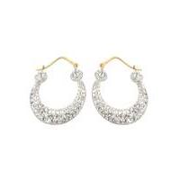 9Ct Gold Crystalique Crossover Earrings