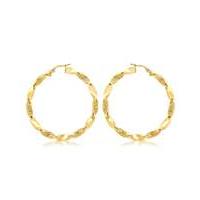 9Ct Gold Twisted Hoop Earring