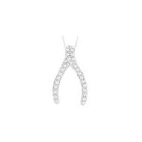 9ct gold diamond wishbone necklace