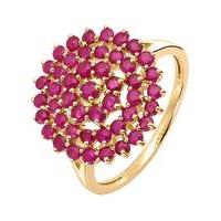 9ct gold ruby cluster ring