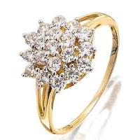 9ct gold cubic zirconia cluster ring