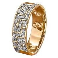 9ct gold greek key design ring