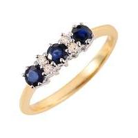 9ct gold sapphire and diamond ring