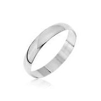 9ct White Gold D Shape Wedding Band