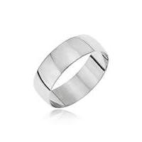 9ct white gold d shape wedding band