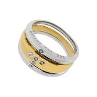 9ct Yellow and White Gold Stacker Ring
