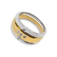 9ct yellow and white gold stacker ring