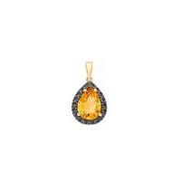 9Ct Gold Diamond And Citrine Pendant