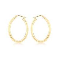 9Ct Gold Oval Creole Earring