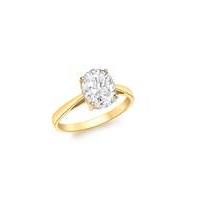 9ct gold large oval cubic zirconia ring