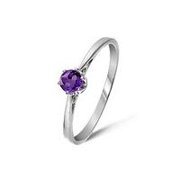 9ct White Gold 0.2 Carat Amethyst Ring