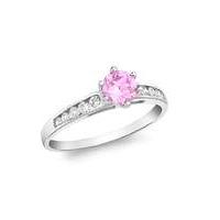 9Ct Gold Pink And White Ring