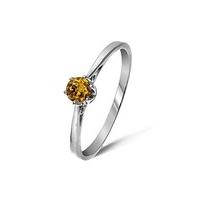 9ct White Gold 0.25Ct Honey Zircon Ring