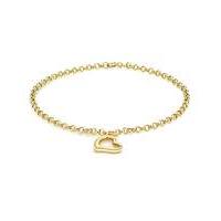 9Ct Gold Floating Open Heart Bracelet