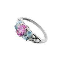 9ct White Gold Stone Set Ring