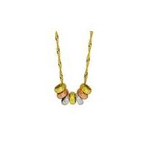 9Ct Gold 3 Tone Lucky Rings Necklace