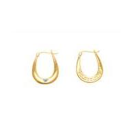 9ct gold plated diamond message earrings