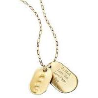 9ct gold personalised dog tag pendant