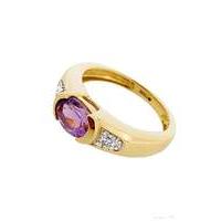 9ct Gold Diamond and Amethyst Ring