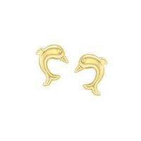 9Ct Gold Baby Dolphin Stud Earring