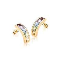 9Ct Gold 5 Colour Bar Stud Earring