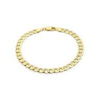 9Ct Gold Flat Diamond Cut Curb Bracelet
