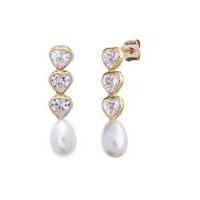 9ct Gold 0.66Ct CZ Pearl Earrings