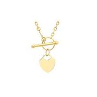 9Ct Gold Mini Heart T Bar Necklace