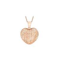9Ct Gold Mesh Heart Necklace