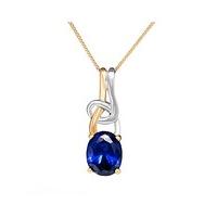 9ct yellow gold and sapphire pendant